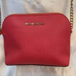 Michael Kors Large Pink Coral Jet Set Crossbody Bag